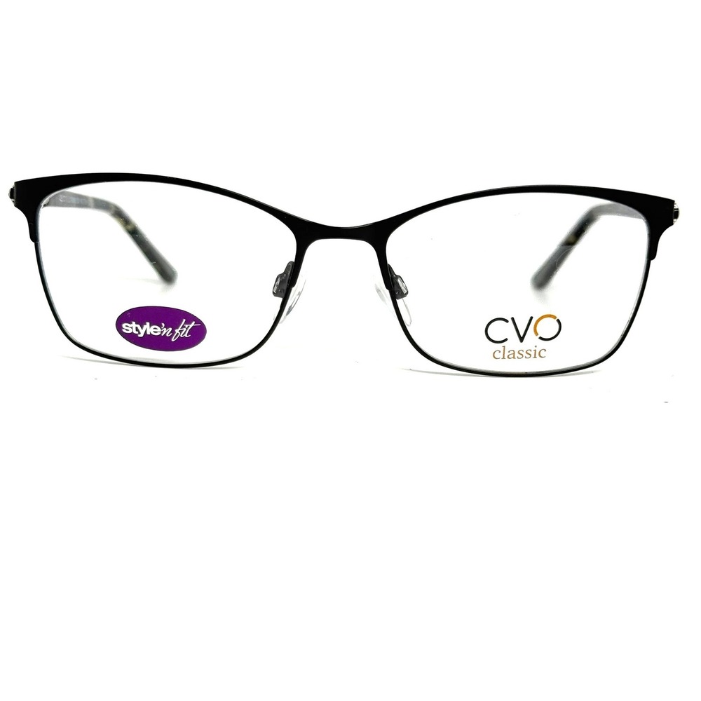 ClearVision CV Wilton Black Tortoise Eyeglass Frames 55-17-140 Filigree Detail